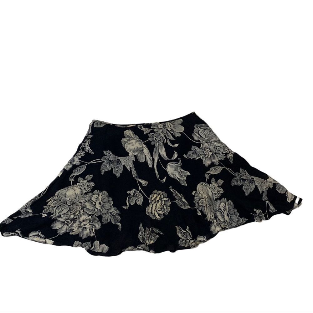 Ellen Tracy Silk Floral Fit and Flare Skirt Sz 14